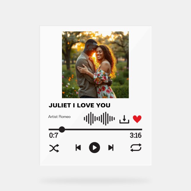 Panneau En Acrylique Symbole acrylique de la chanson d'amour imaginaire (Recto)