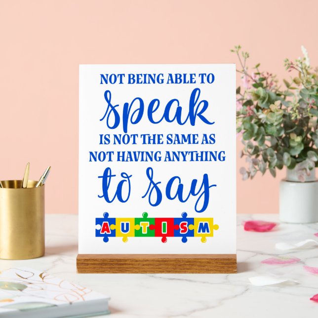 Panneau En Acrylique Symbole acrylique de l'autisme (Mariage)