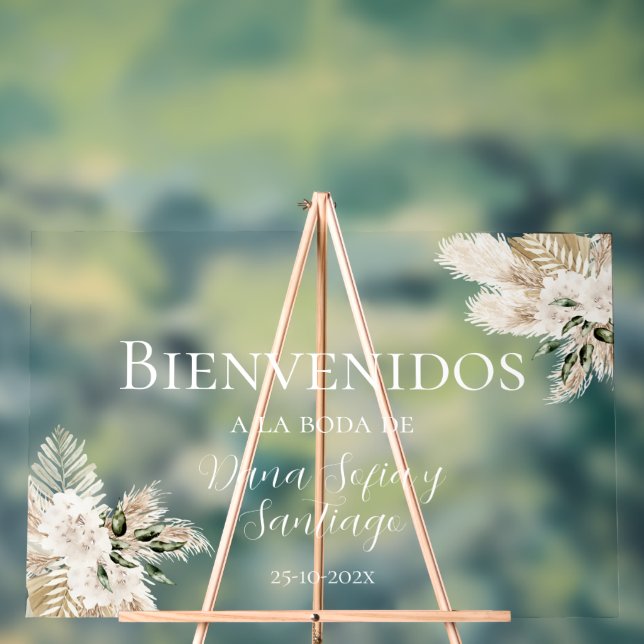 Panneau En Acrylique Symbole acrylique dépoli Boho Mariage Bienvenue (Neutre)