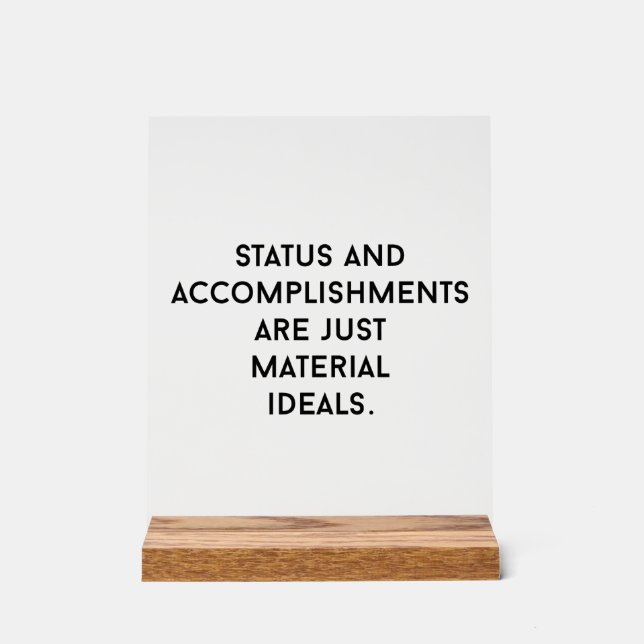 Panneau En Acrylique Symbole acrylique des Idéaux Matériaux (Recto)