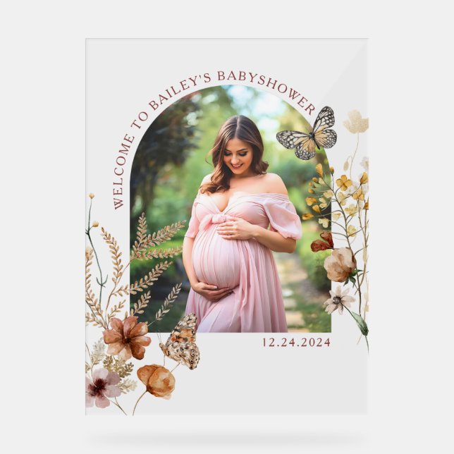 Panneau En Acrylique Symbole acrylique du baby shower Boho (Recto)