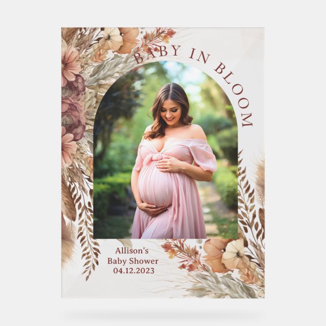 Panneau En Acrylique Symbole acrylique du baby shower Boho (Recto)