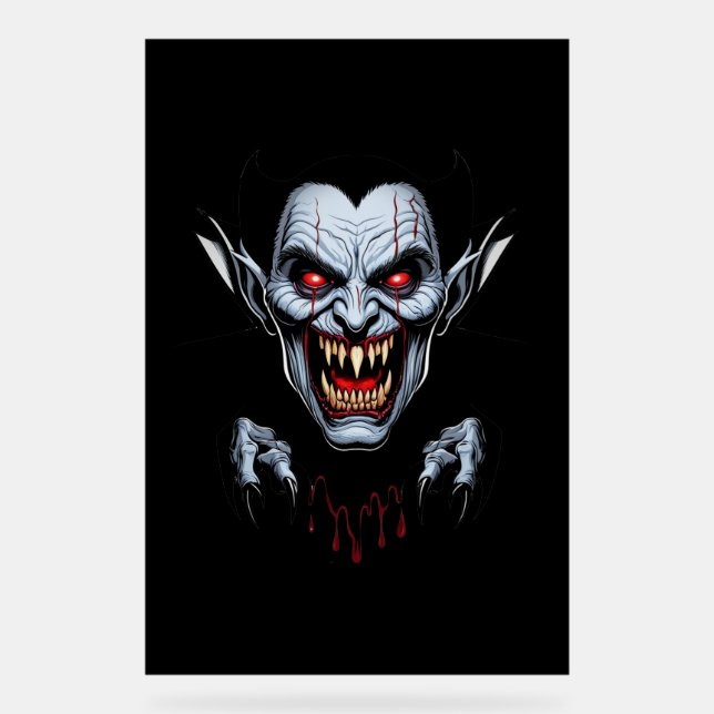 Panneau En Acrylique Symbole acrylique Eerie Vampire Face (Recto)