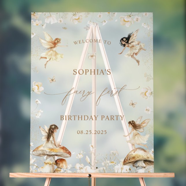 Panneau En Acrylique Symbole acrylique Fairy First Birthday Boho Welcom (Neutre)