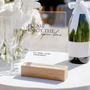 Panneau En Acrylique SYMBOLE ACrylique Mariage Eleagnt Open Bar