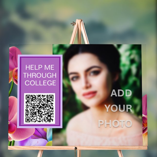 Panneau En Acrylique Symbole acrylique moderne et élégant du code QR (Neutre)