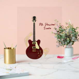 Panneau En Acrylique Symbole acrylique personnalisé transparent Guitar 