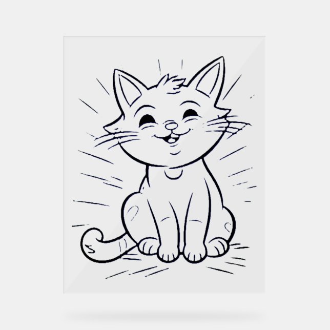 Panneau En Acrylique Symbole acrylique petite conception de style chat (Recto)
