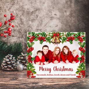 Panneau En Acrylique Symbole acrylique photo Holly Feuilles et Berries