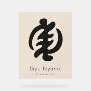 Panneau En Acrylique Symbole Adinkra Gye Nyame Héritage Africain Mini