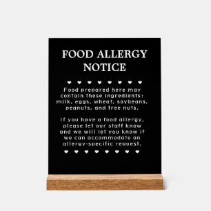 Panneau En Acrylique Symbole d'allergie alimentaire