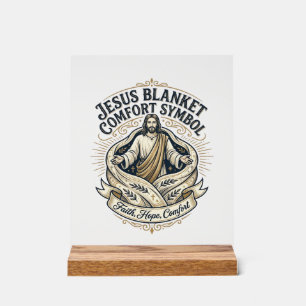 Panneau En Acrylique Symbole de confort de couverture Jésus Confort de