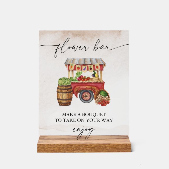 Panneau En Acrylique Symbole de la barre de bouquet du marché agricole (Recto)