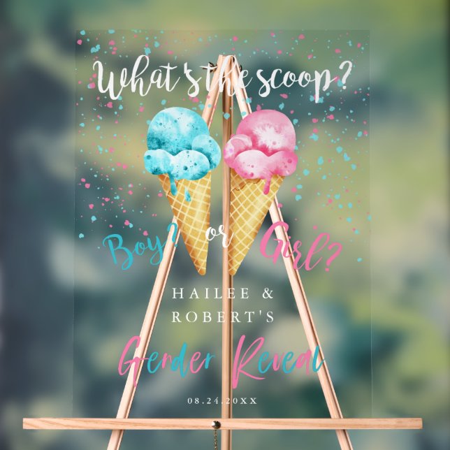 Panneau En Acrylique Symbole de la fête de révélation de genre de crème (Neutre)