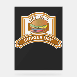 Panneau En Acrylique Symbole de la Journée nationale du hamburger
