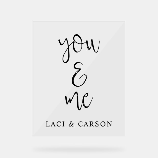 Panneau En Acrylique Symbole de mariage personnalisé - Elégant accueil  (Recto)