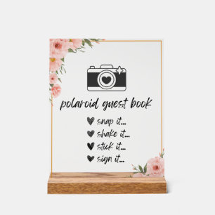 Panneau En Acrylique Symbole du livre d'or Floral Polaroid