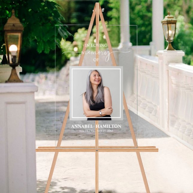 Panneau En Acrylique Symbole Élégant En Mémoire Amoureuse (Créateur téléchargé)