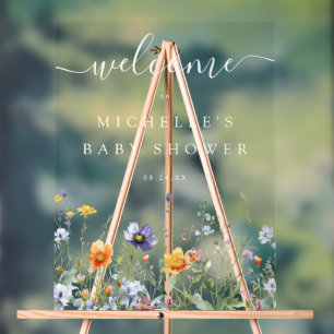 Panneau En Acrylique SYMBOLE fleur sauvage ACrylique Baby shower