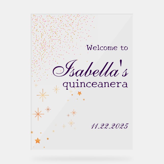 Panneau En Acrylique Symbole gothique Glam Quince parties scintillant v (Recto)