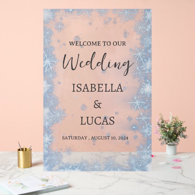 Panneau En Acrylique SYMBOLE Mariage acrylique de Noël bleu glace (Mariage)