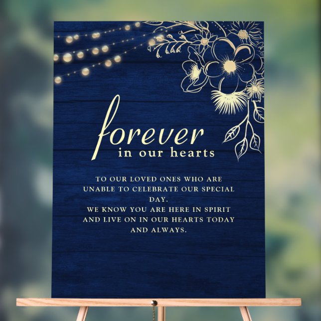 Panneau En Acrylique SYMBOLE Mariage ACrylique Mémorial Bleu Marine (Neutre)