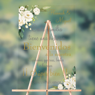 Panneau En Acrylique Symbole Mariage espagnol floral blanc