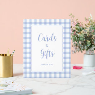 Panneau En Acrylique Symbole simple Elegant Blue En vichy Cartes et Cad