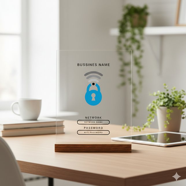 Panneau En Acrylique Symbole WiFi Key tech logo modèle acrylique (Créateur téléchargé)