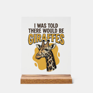Panneau En Acrylique T-shirt à motif de girafe drôle gravure vintage_1
