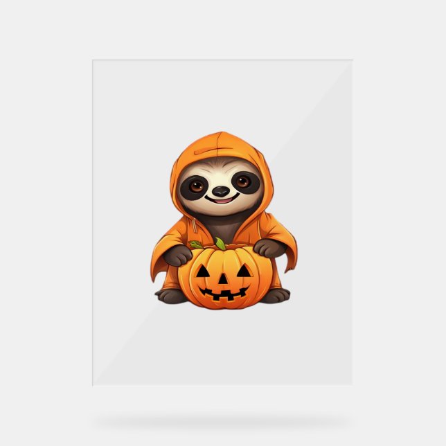 Panneau En Acrylique T-shirt classique Halloween Slote Sloth (Recto)