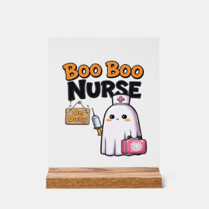 Panneau En Acrylique T-shirt classique Infirmière pour soigner Boo Boo