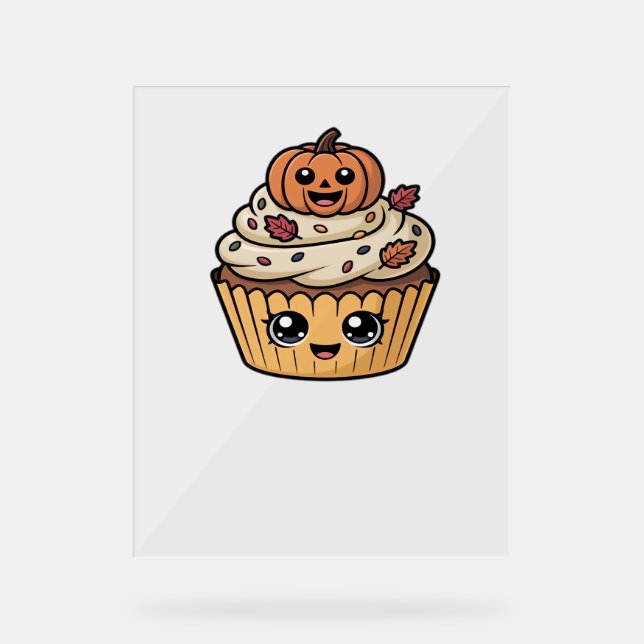 Panneau En Acrylique t-shirt classique kawaii thanksgiving cupcake (Recto)