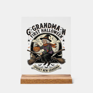 Panneau En Acrylique T-shirt de sorcière vintage Halloween de grand-mèr
