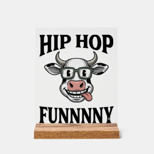 Panneau En Acrylique T-shirt design de gravure vintage hip-hop drôle de