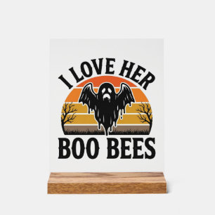 Panneau En Acrylique T-shirt drôle de Halloween vintage pun abeille fan