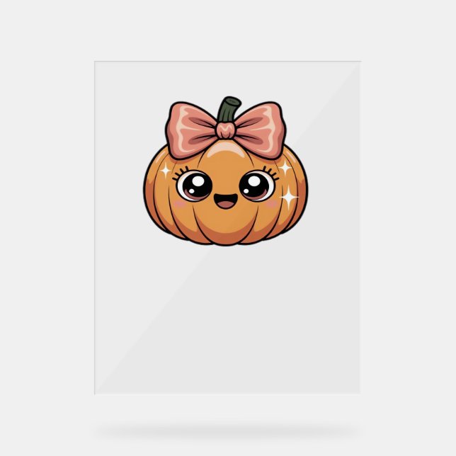 Panneau En Acrylique t-shirt kawaii citrouille surdimensionné (Recto)