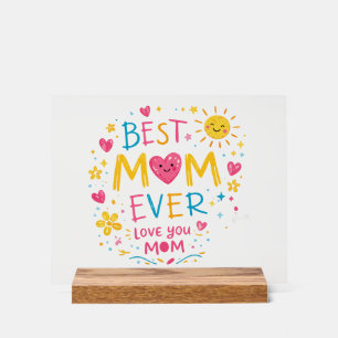 Panneau En Acrylique T-shirt Meilleure Maman du Monde