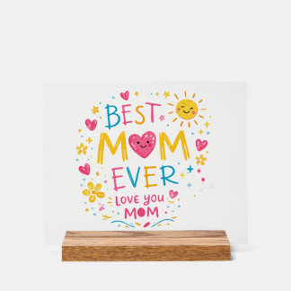 Panneau En Acrylique T-shirt Meilleure Maman du Monde