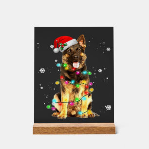 Panneau En Acrylique T-Shirt Noël Arbre Chien Berger Allemand Xmas