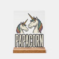 T-Shirt Papa Corn Licorne Papa Gravure Vintage Des