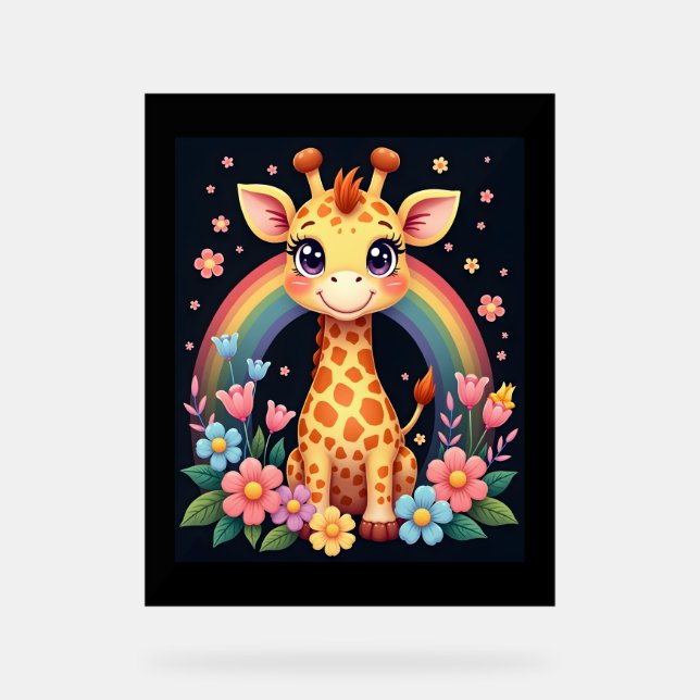 Panneau En Acrylique T-Shirt pour les amateurs de girafe (Recto)