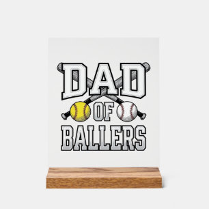 Panneau En Acrylique T-shirt vintage baseball softball pour papa de jou