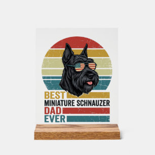Panneau En Acrylique T-shirt vintage patriotique papa Schnauzer miniatu