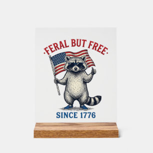 Panneau En Acrylique T-shirt vintage Raton laveur patriotique sauvage m