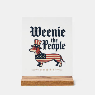 Panneau En Acrylique T-Shirt Weenie le Peuple Dachshund Patriotique_1