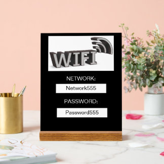 Panneau En Acrylique Table en acrylique pour mot de passe Wifi professi