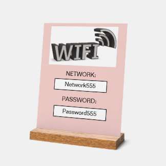 Panneau En Acrylique Table en acrylique pour mot de passe Wifi professi
