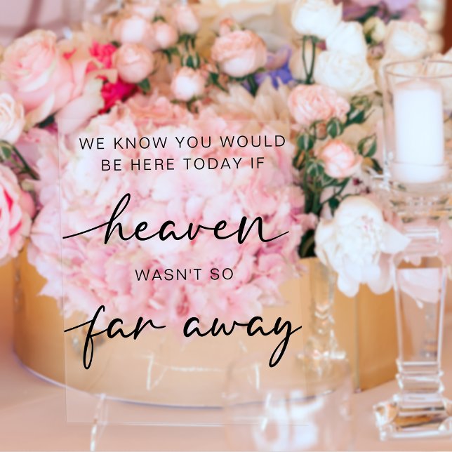 Panneau En Acrylique Table mémoire Mariage simple (Simple Wedding Memory Table Acrylic Sign)