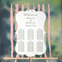 Tableau de placement de mariage écriture manuscrit